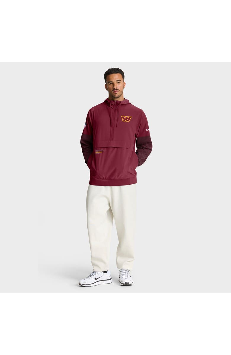 Nike Men's Nike Burgundy Washington Commanders Sideline Anorak Half-Zip Hoodie Jacket, Alternate, color, Burgundy