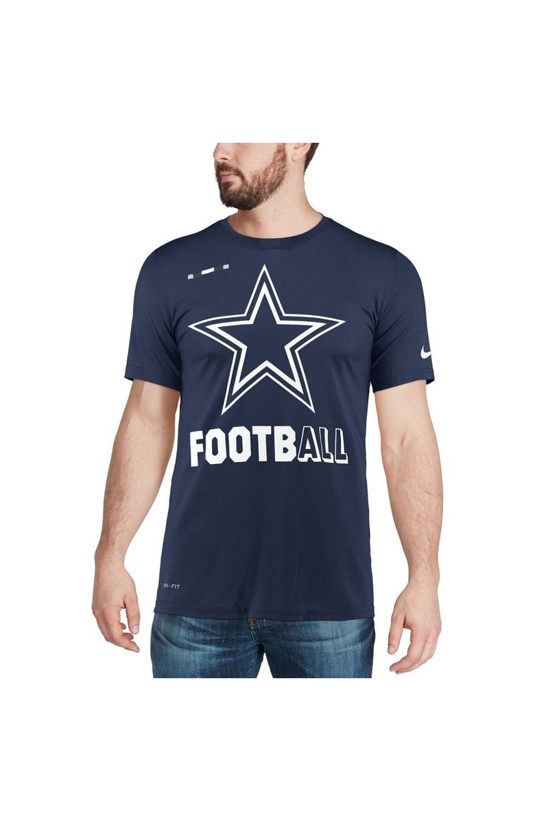 Nike Men's Nike Navy Dallas Cowboys Sideline Legend Football Performance T-Shirt, Alternate, color, 