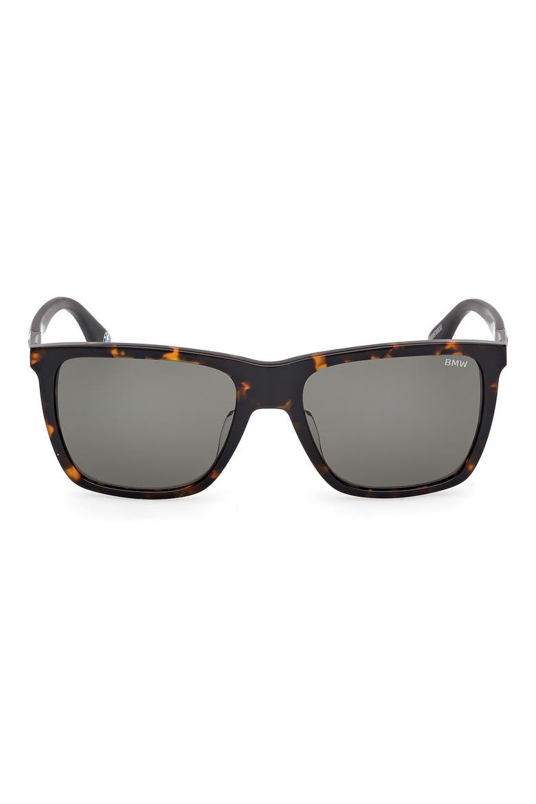 56mm Sunglasses, Main, color, DARK HAVANA / GREEN