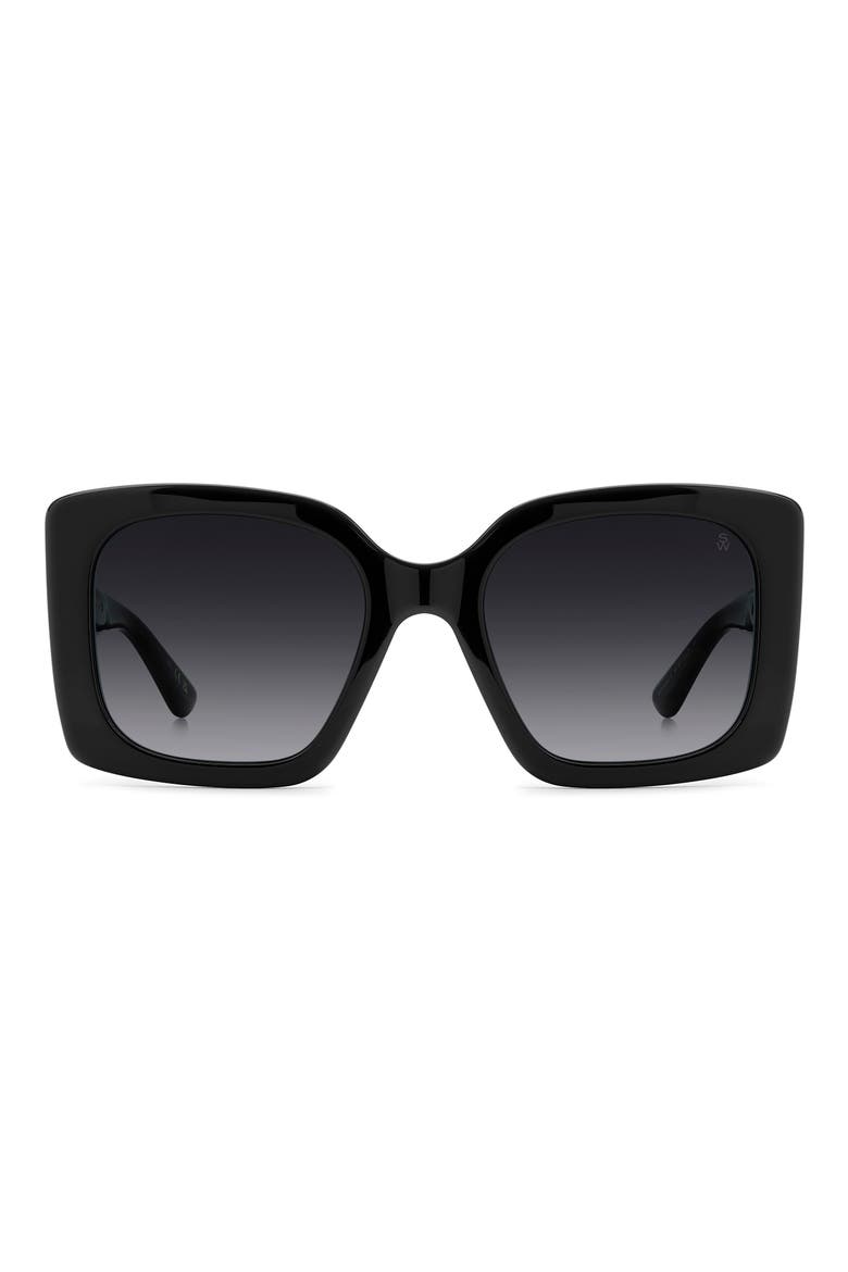 53mm Gradient Square Sunglasses, Main, color, BLACK