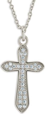 Sterling Forever Pavé Cross Pendant Necklace