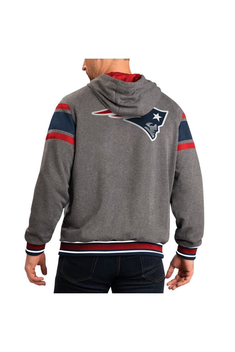 Men's G-III Sports by Carl Banks Navy/Gray New England Patriots Extreme Full Back Reversible Hoodie Full-Zip Jacket, Alternate, color, Navy