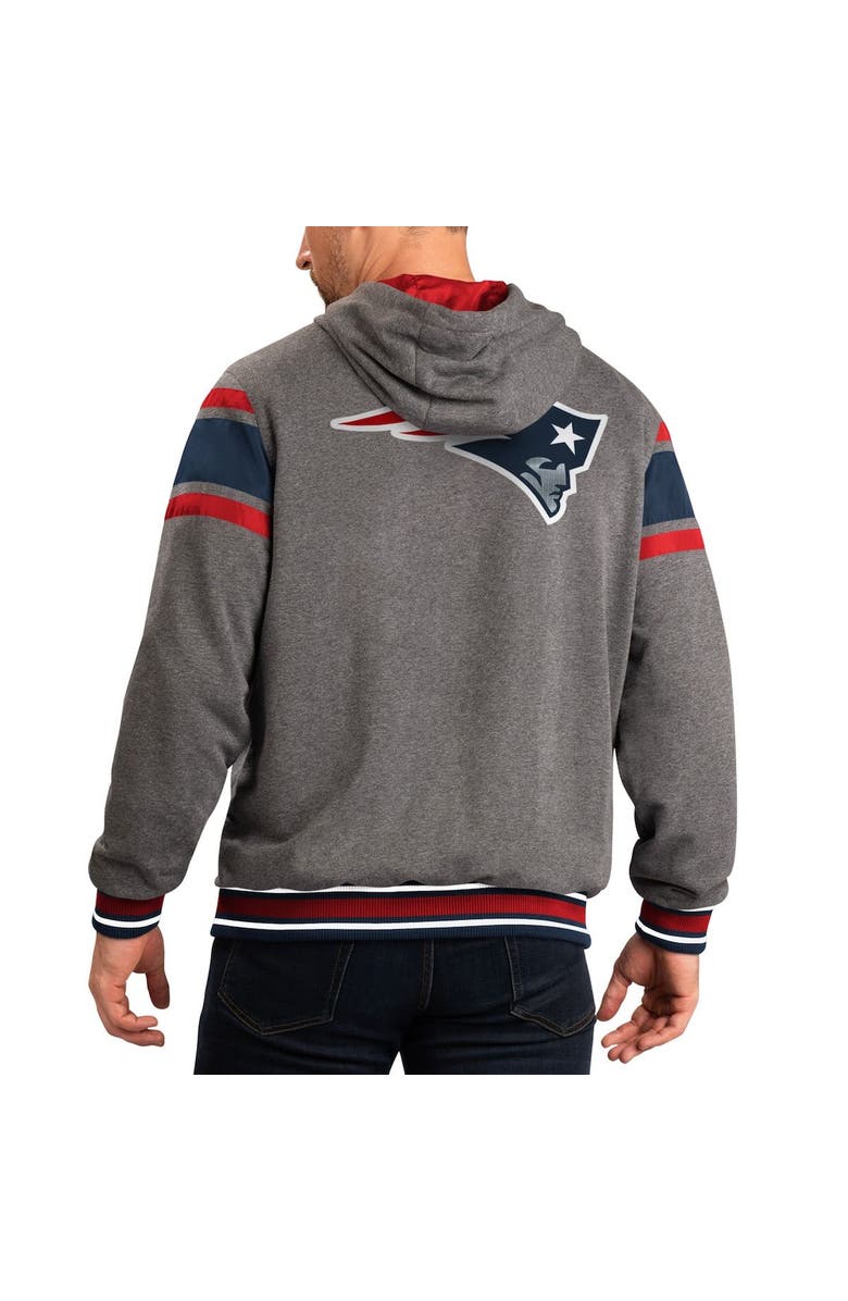 G-III SPORTS BY CARL BANKS Men's G-III Sports by Carl Banks Navy/Gray New England Patriots Extreme Full Back Reversible Hoodie Full-Zip Jacket, Alternate, color, Navy