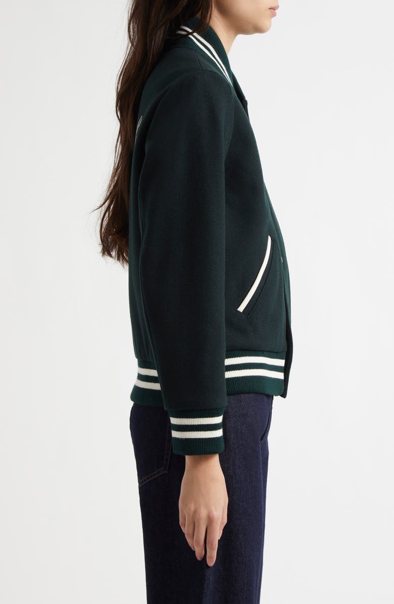 Sporty & Rich Syracuse Wool Blend Graphic Varsity Jacket, Alternate, color,