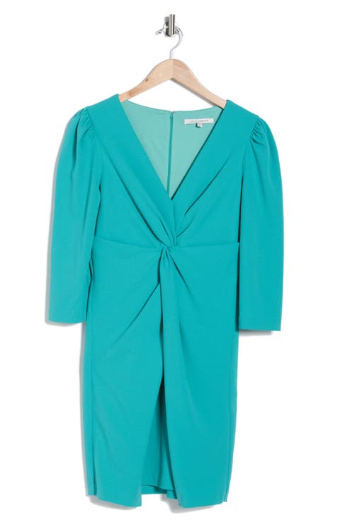 Knotted Three-Quarter Sleeve Minidress