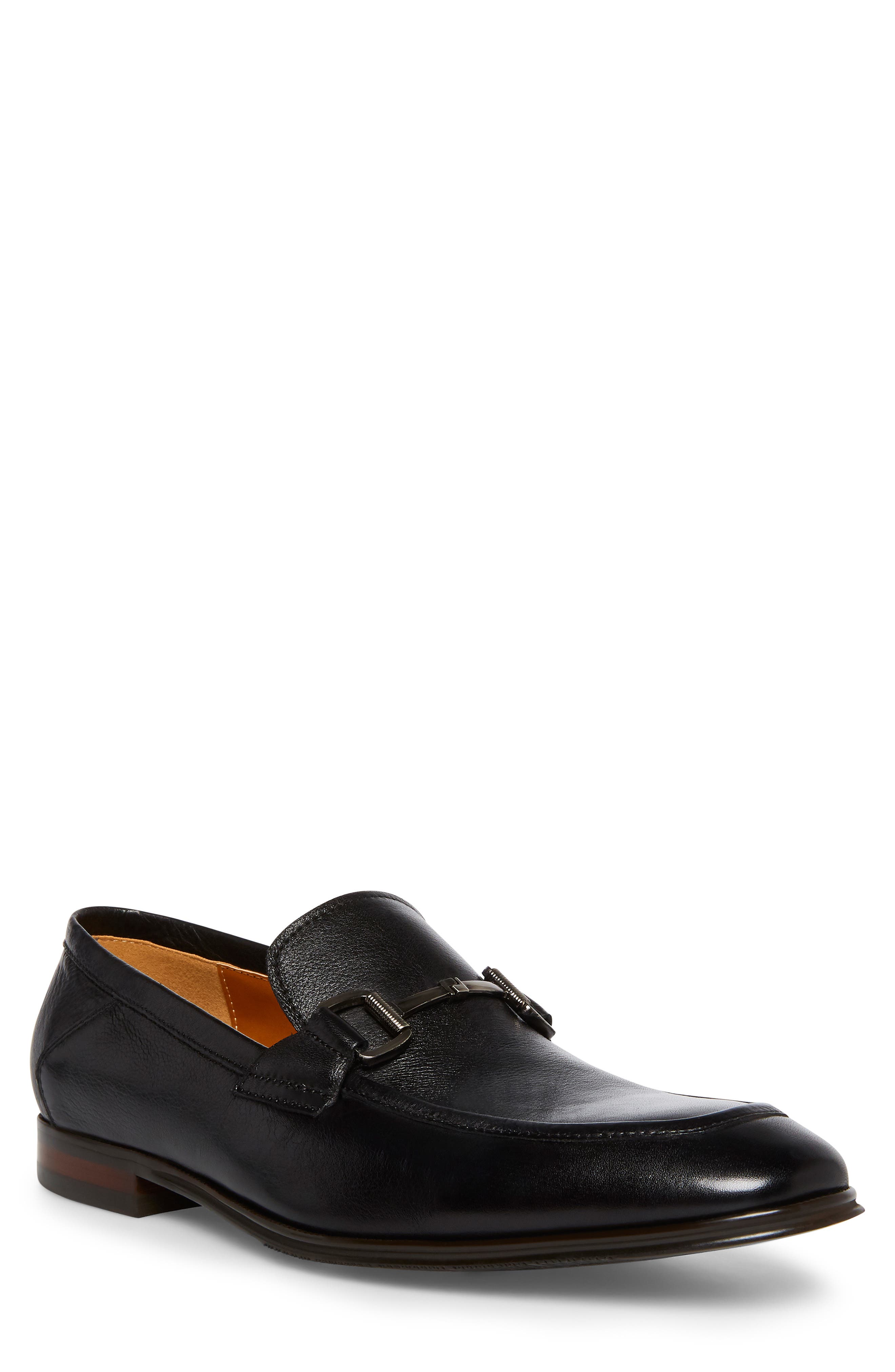 Steve Madden Aahron Leather Loafer, Main, color, Black