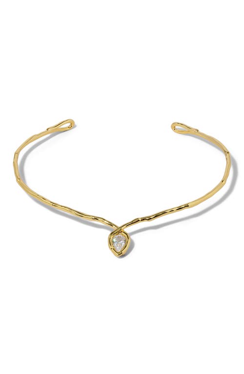 Alexis Bittar Asterales Floating Cubic Zirconia Collar Necklace In Gold