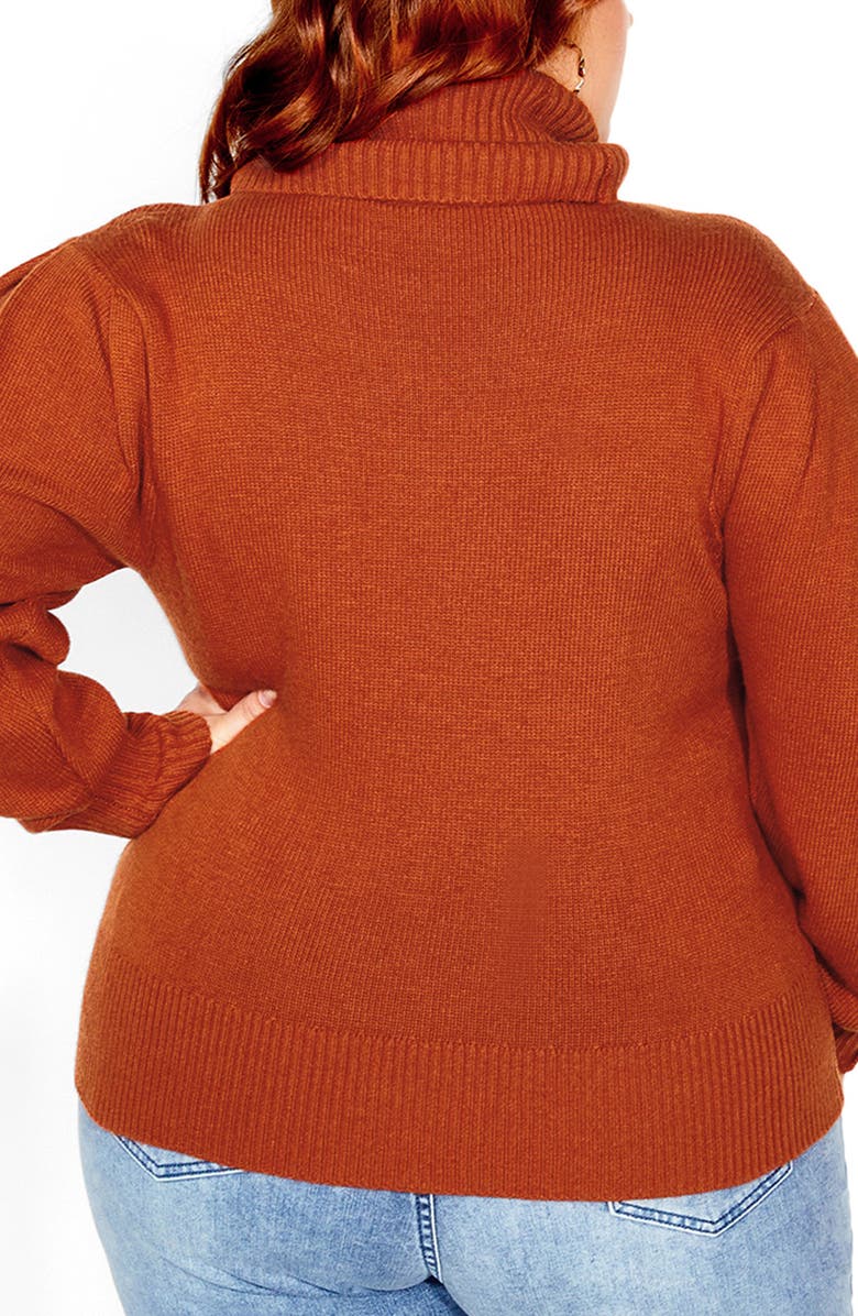 City Chic Softly Sweet Turtleneck Sweater, Alternate, color, Toffee