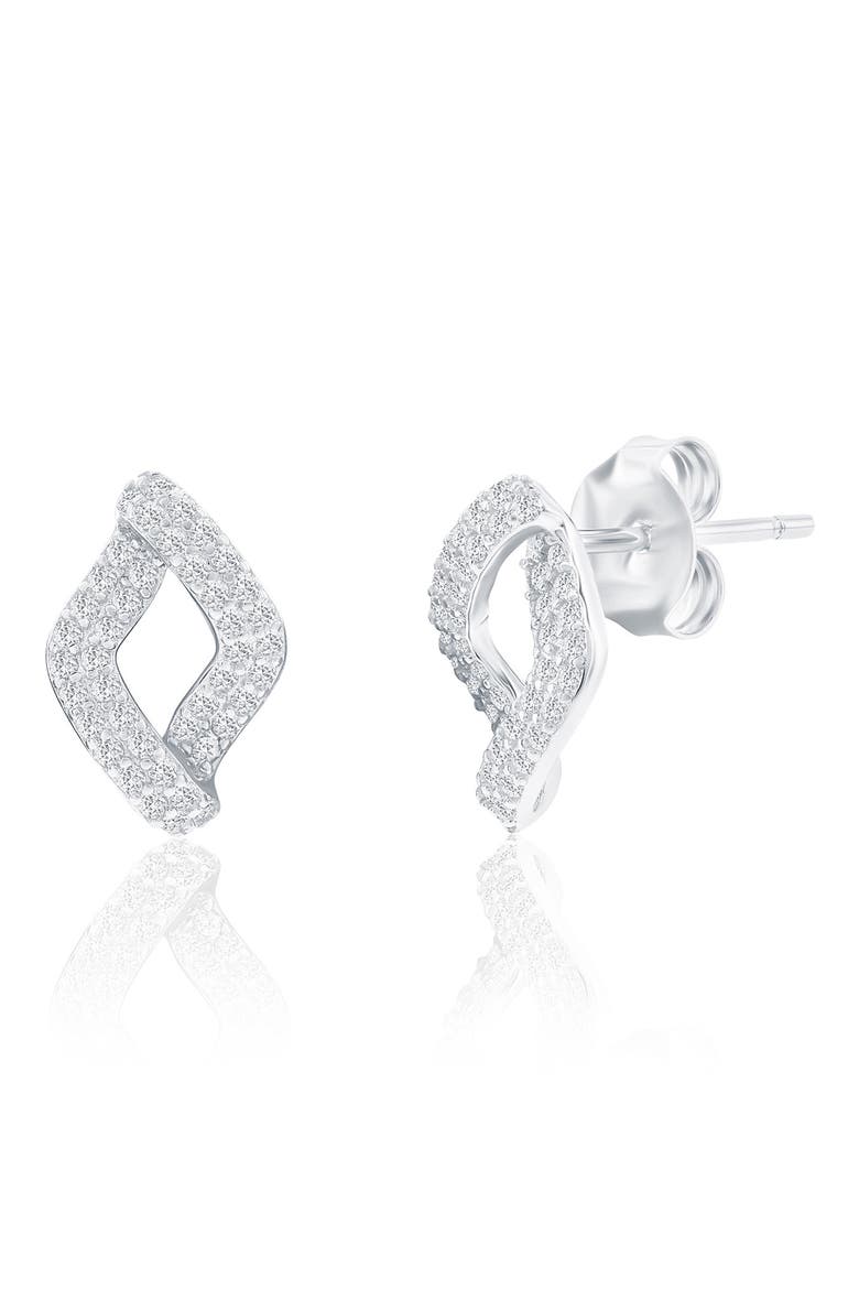 Pavé Cubic Zirconia Marquise Stud Earrings & Pendant Necklace Set, Alternate, color, SILVER