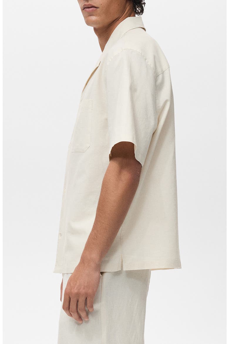Oversize Cotton & Linen Camp Shirt, Alternate, color, IVORY WHITE