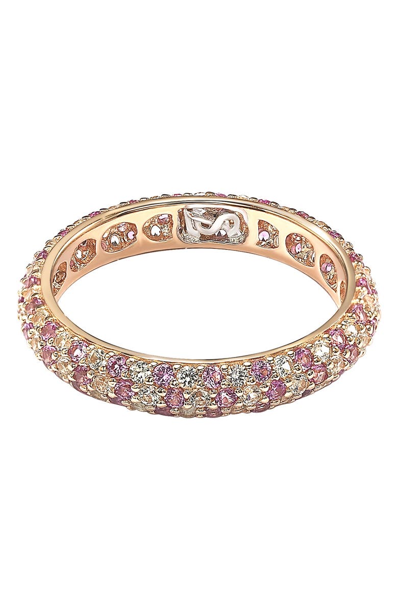 SUZY LEVIAN Pave CZ & Pink Sapphire Eternity Band Ring, Alternate, color, 
