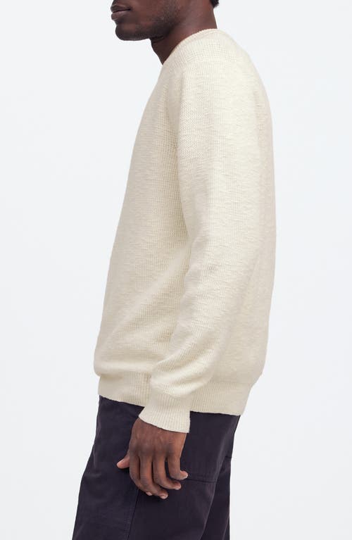 Madewell Waffle-knit Crewneck Sweater In Vintage Ivory
