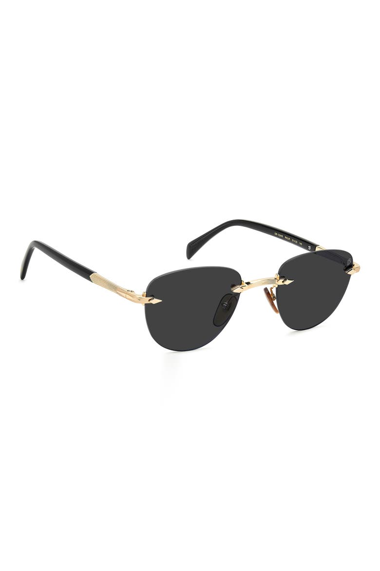 51mm Rimless Square Sunglasses, Alternate, color, GOLD/ BLACK/ GREY