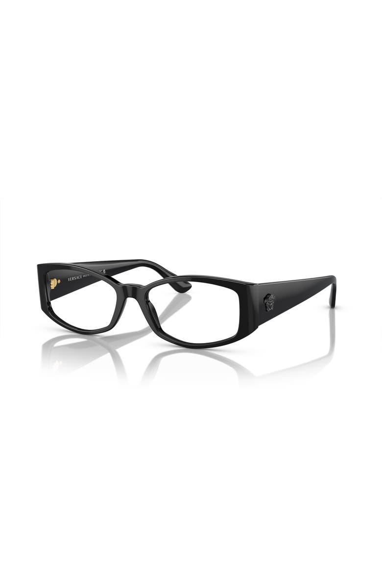 Versace 54mm Irregular optical glasses, Main, color, Black