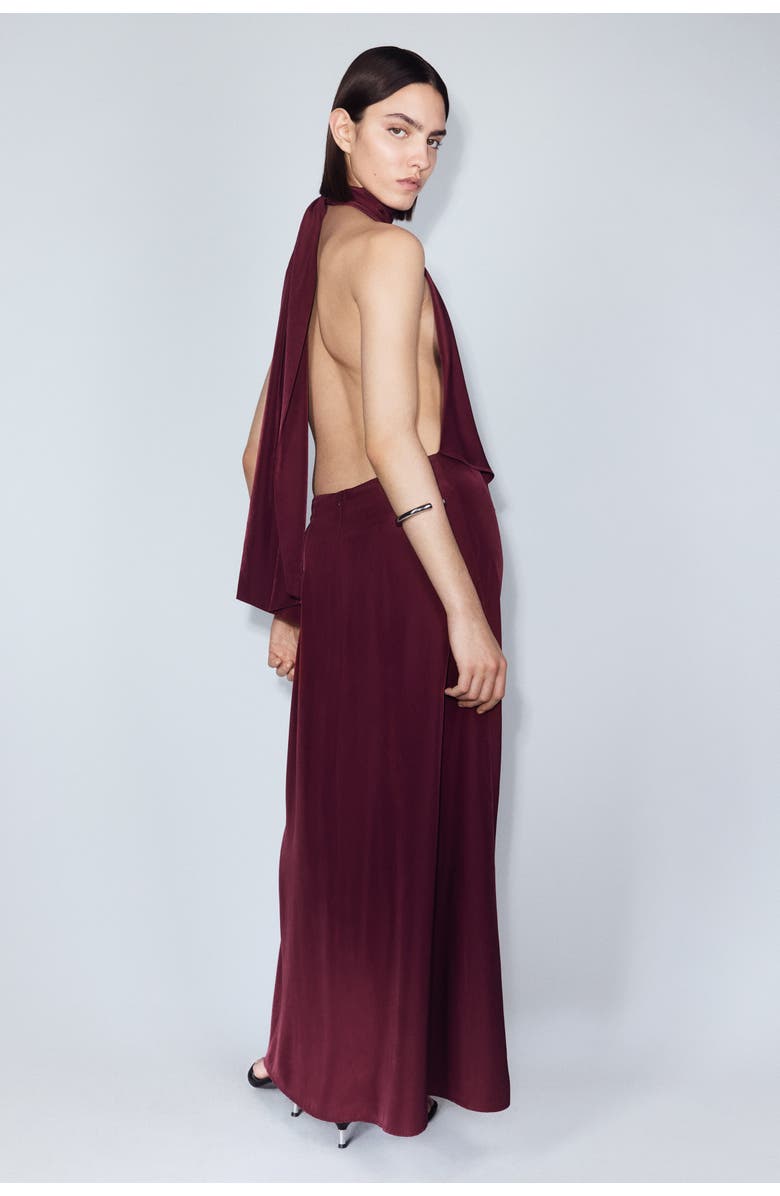 H&M Cape-sleeved Kaftan Dress, Alternate, color, Burgundy