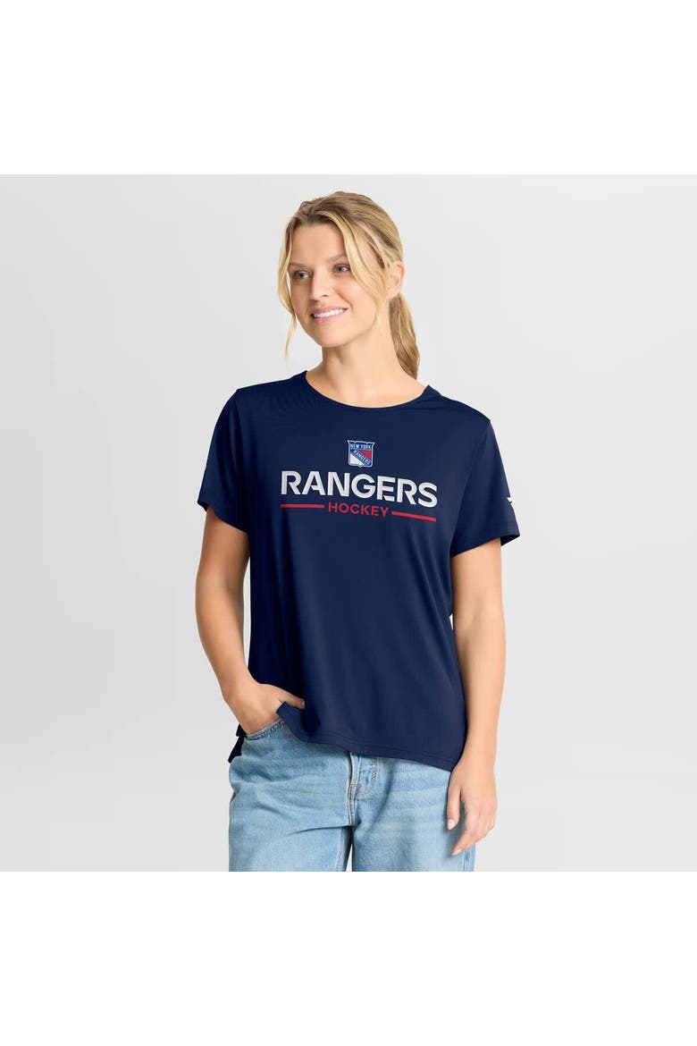 Women's Fanatics Navy New York Rangers Authentic Pro Rink Tech T-Shirt, Main, color, Navy