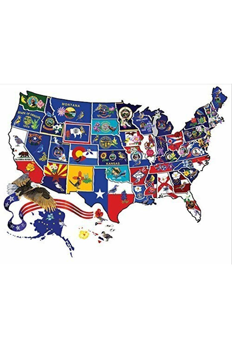 America the Beautiful 1000 piece Jigsaw Puzzle for Adults Special Shape, Alternate, color, Multicolor
