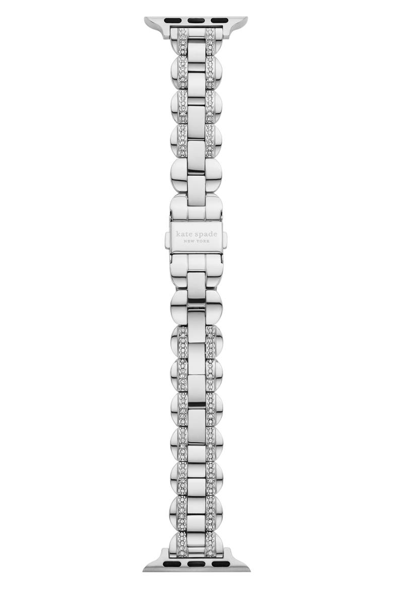 scallop 16mm Apple Watch® pavé bracelet watchband, Main, color, STAINLESS