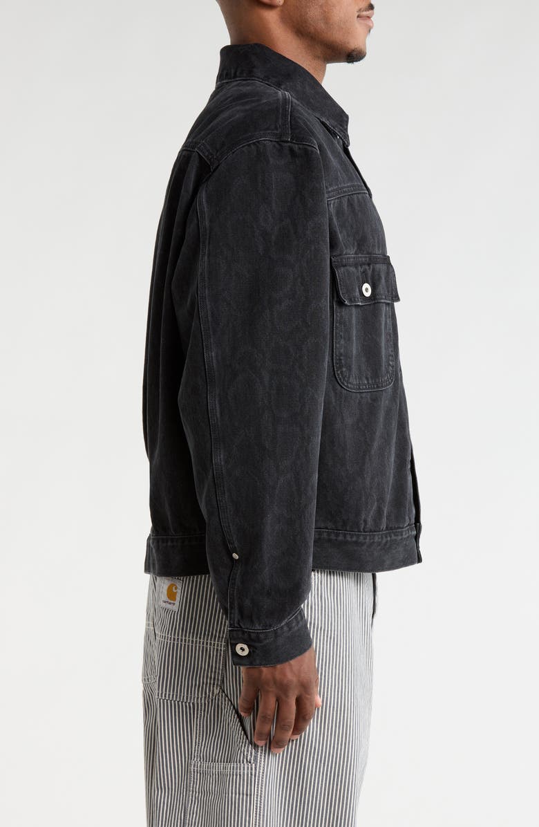 Carhartt Work In Progress Belmar Snakeskin Print Denim Jacket, Alternate, color, Snake Blk St