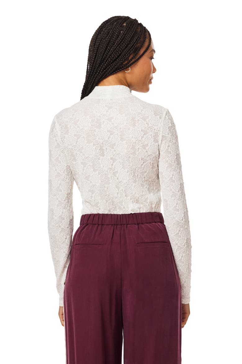 Mock Neck Lace Knit Top, Alternate, color, ANTIQUE WHITE