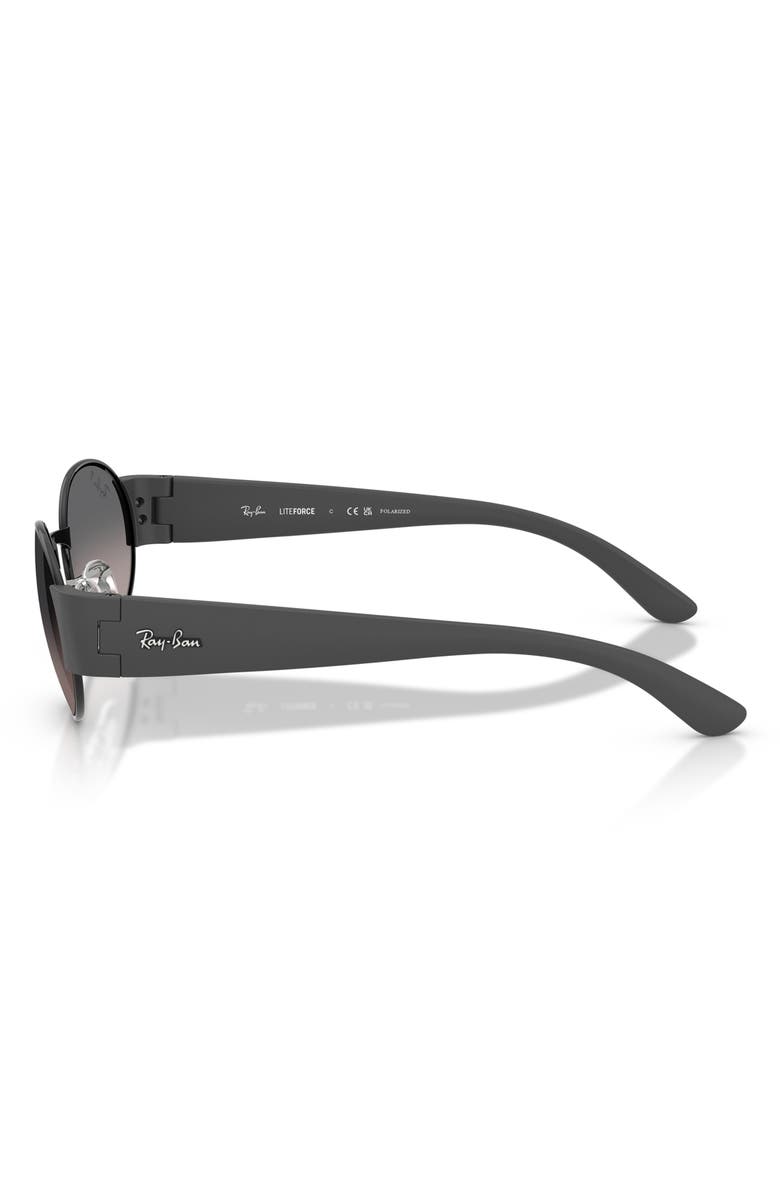 Ray-Ban 52mm Polarized Gradient Oval Sunglasses, Alternate, color, Black / Grey Gradient Polar
