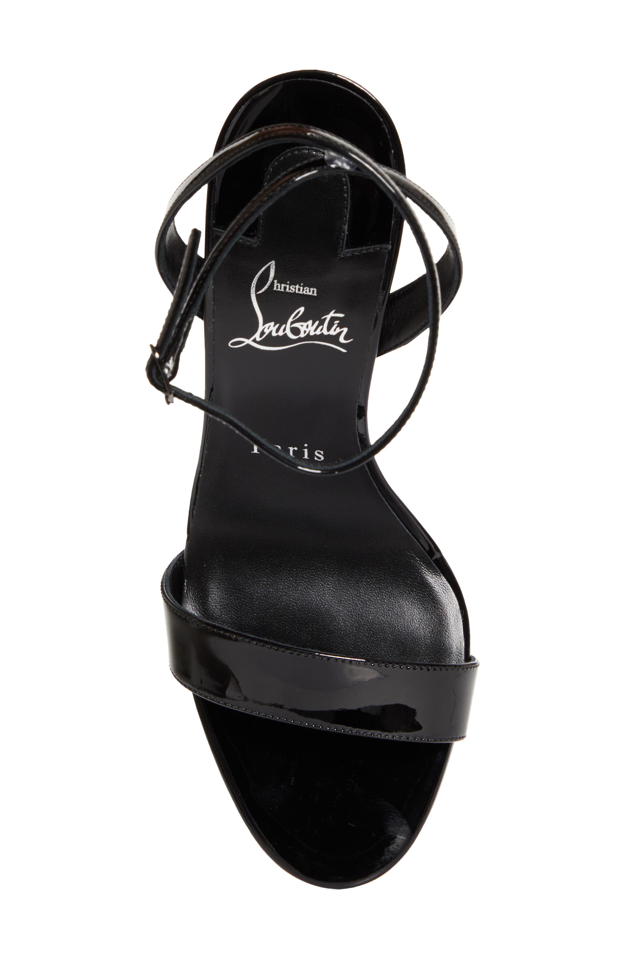 Christian Louboutin Zeezeenella Wedge Sandal, Alternate, color, Black/ Black