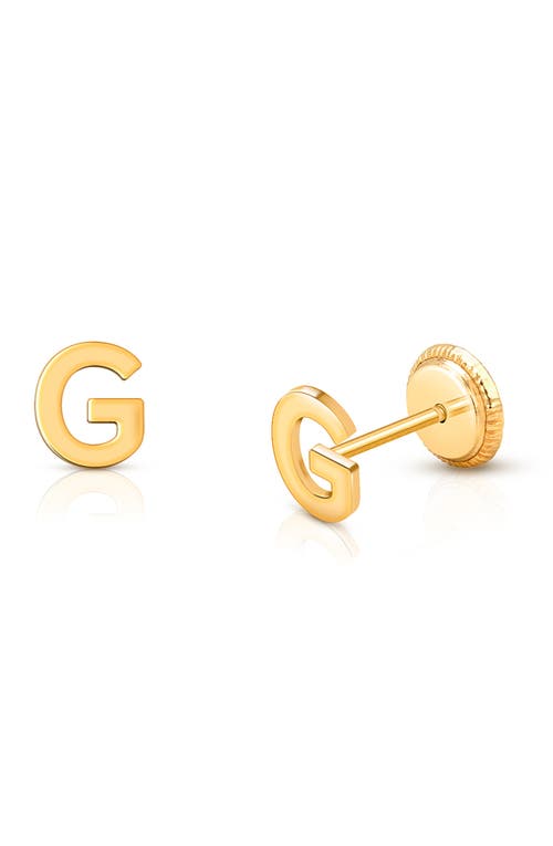 Tiny Blessings 14k Gold Initial Studs Screw Back Earrings In Gold
