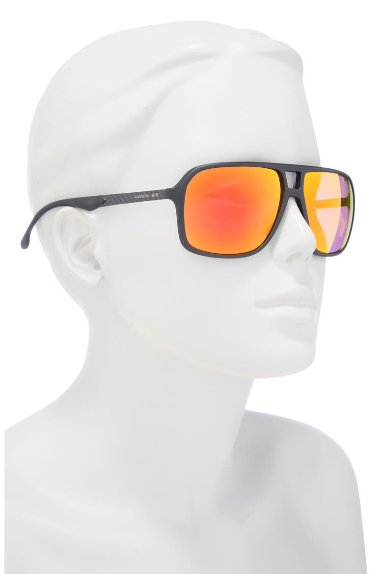 61mm Aviator Sunglasses, Alternate, color, MATTE BLACK