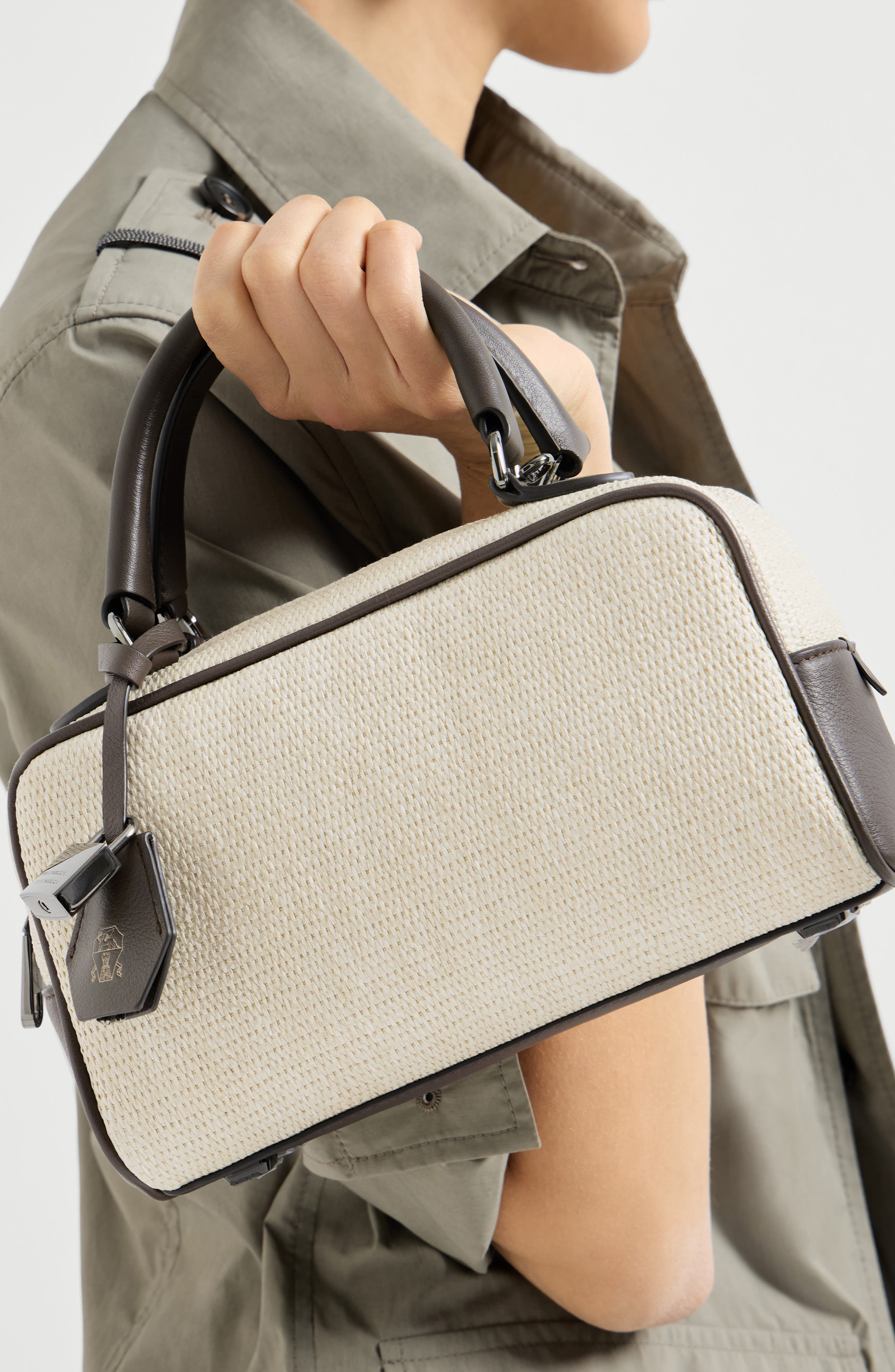 Brunello Cucinelli Explorer small Boston bag, Alternate, color, Rope