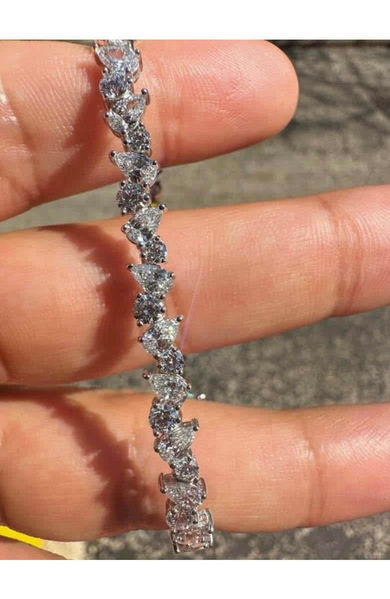 Bliss Diamond 8Ct Pear & Round Diamond Tennis Bracelet 14k Gold 7" Lab Grown, Alternate, color, 