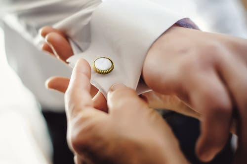 Link Up Round Cufflinks With Texture Border In Multi