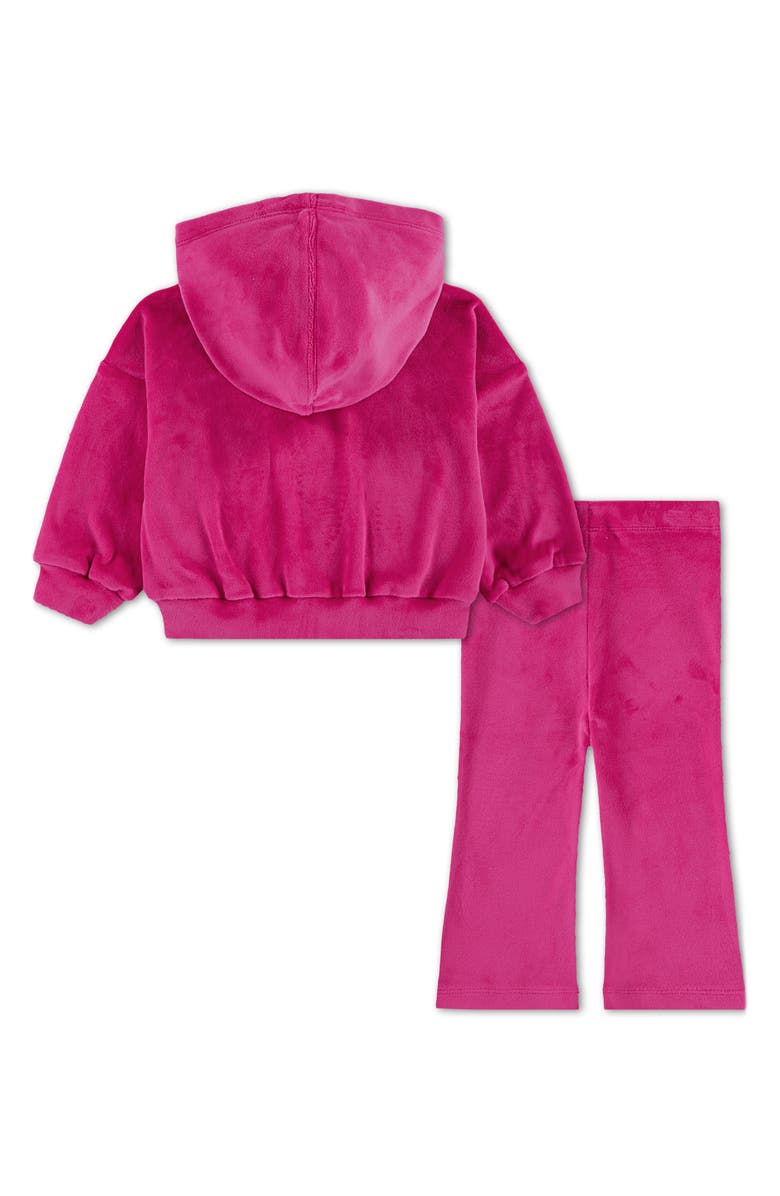 Nike Velour Hoodie & Flare Leggings Set, Alternate, color, Fireberry