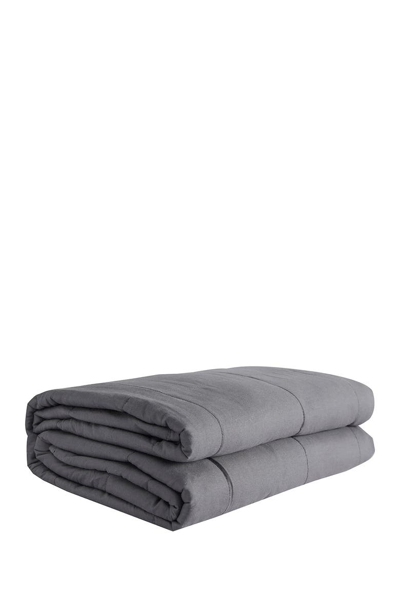PUR SERENITY 20 lbs Cotton Weighted Blanket 48"x 72"- Dark Grey, Main, color, 