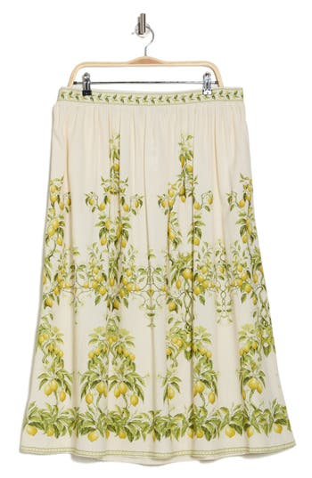 MAX STUDIO MAX STUDIO BORDER PRINT MAXI SKIRT 