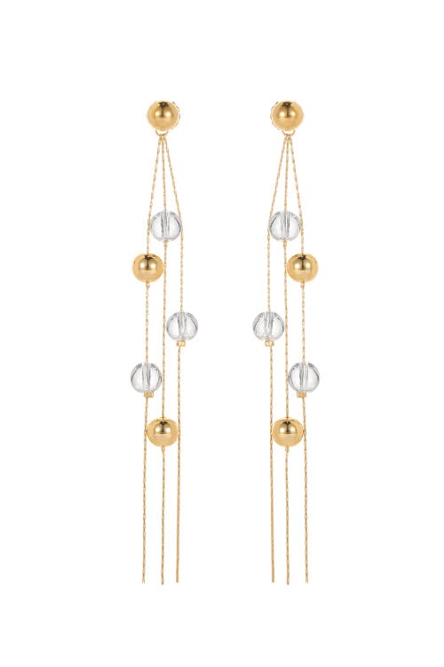 Classicharms Frostlily Azeztulite Crystal And Bead Drop Earrings In Gold