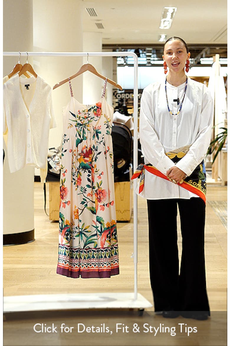 Floral Border Print Midi Dress video