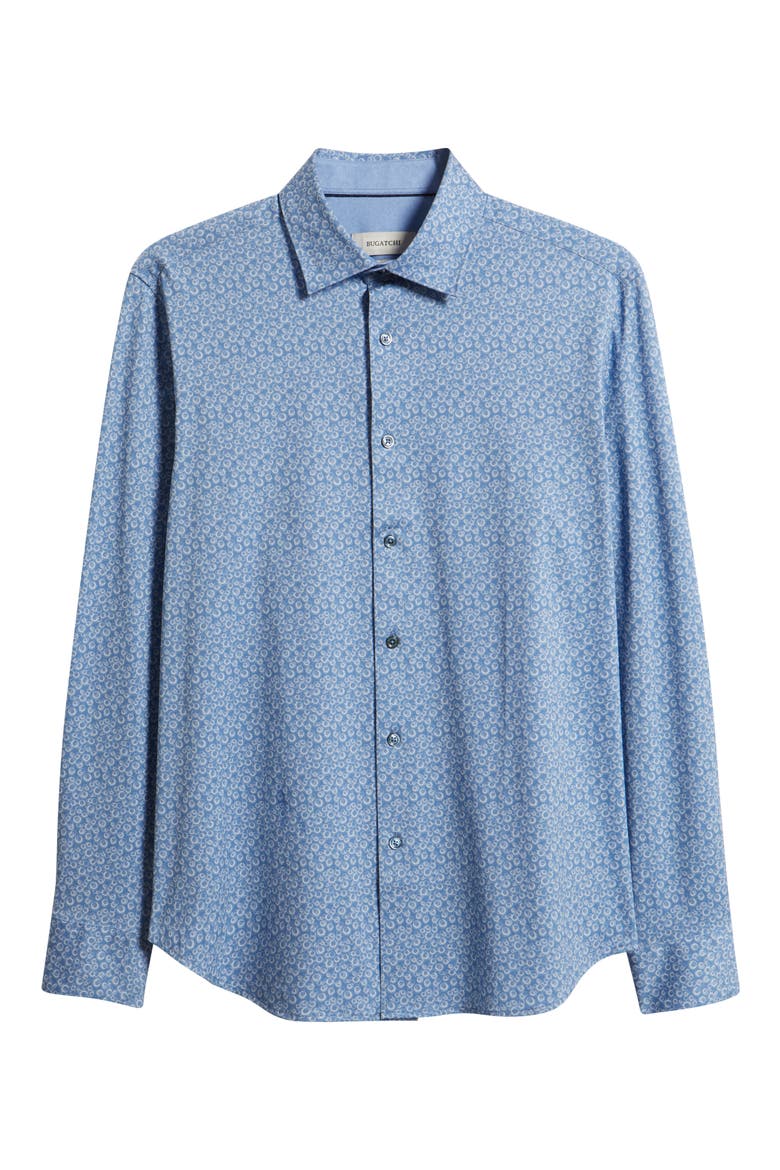 Jimmy OoohCotton® Bubble Print Button-Up Shirt, Alternate, color, COBALT