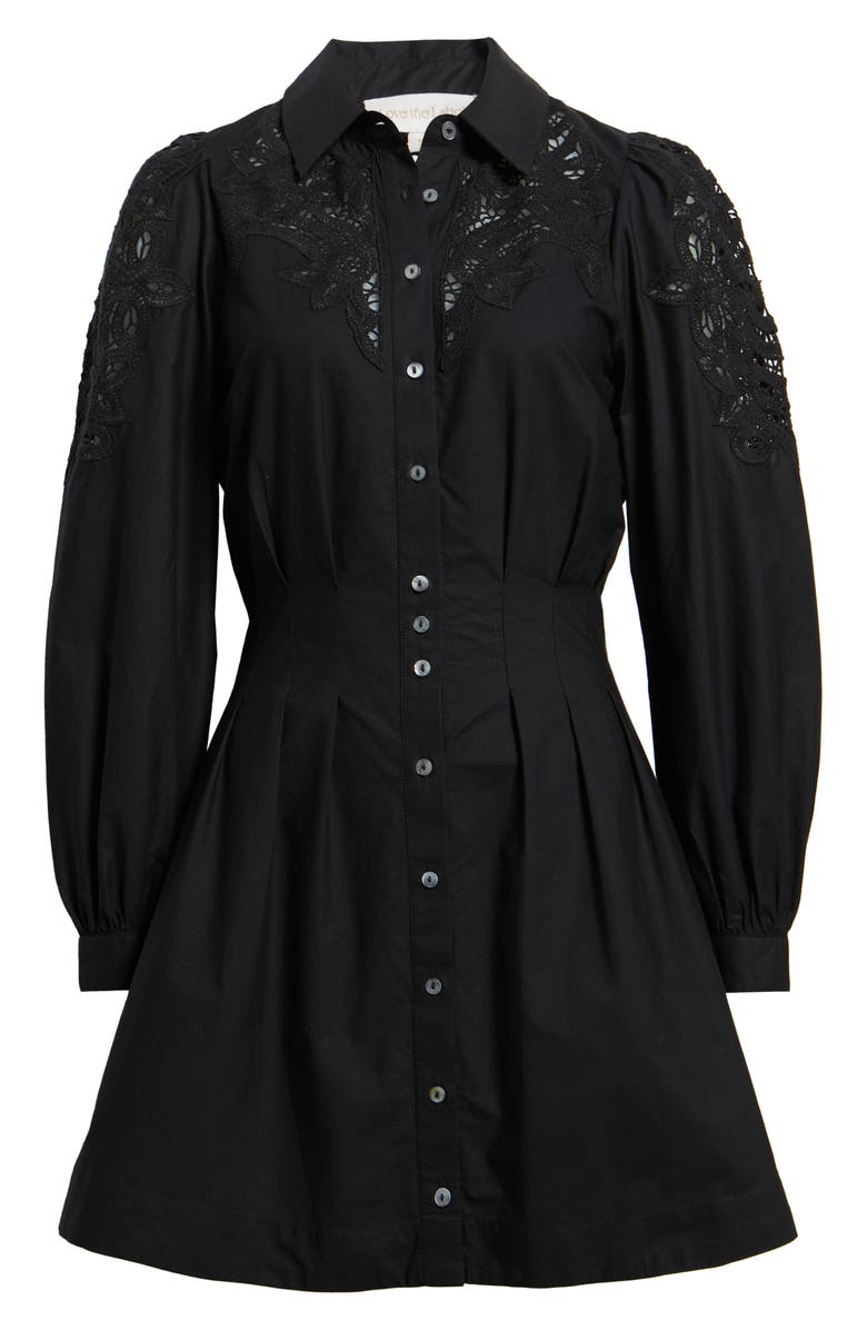 LOVE THE LABEL Marta Embroidered Yoke Long Sleeve Cotton Shirtdress, Alternate, color, 