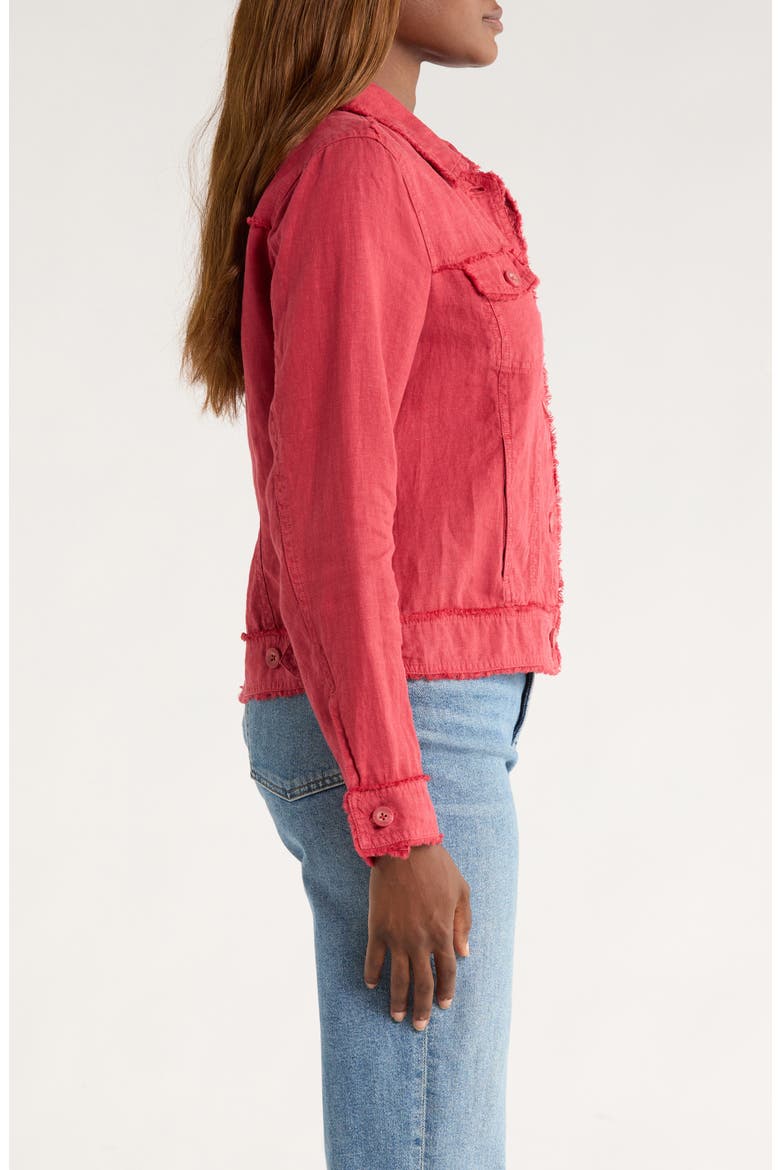 Two Palms Linen Raw Edge Jacket, Alternate, color, DEEP HAVANA