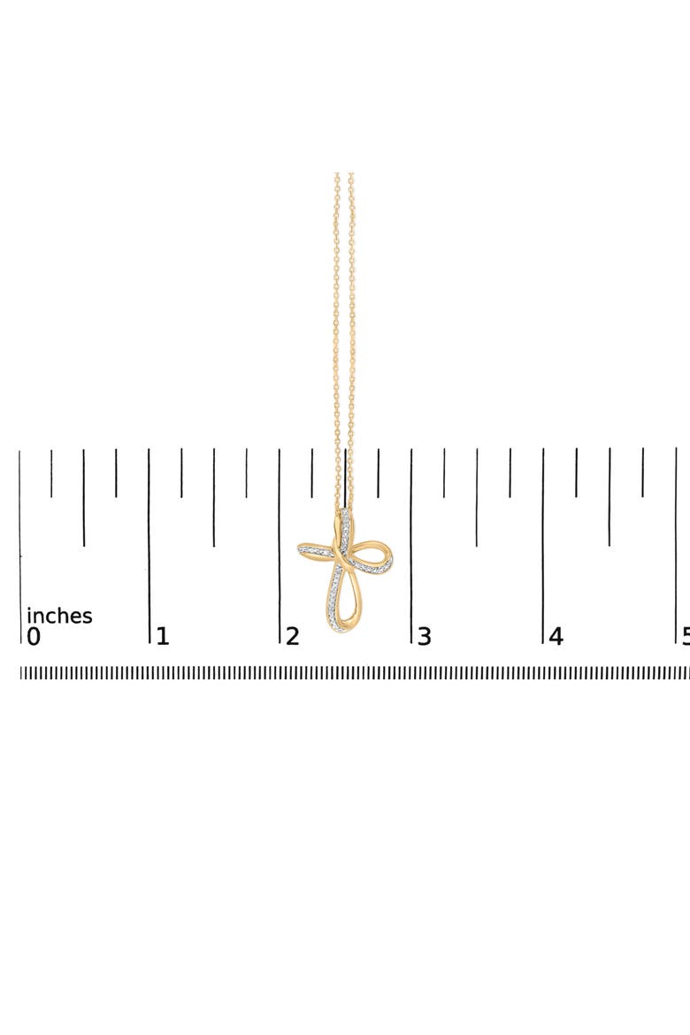 Gold Vermeil Diamond Accent Infinity Cross Pendant Necklace, Alternate, color, Silver