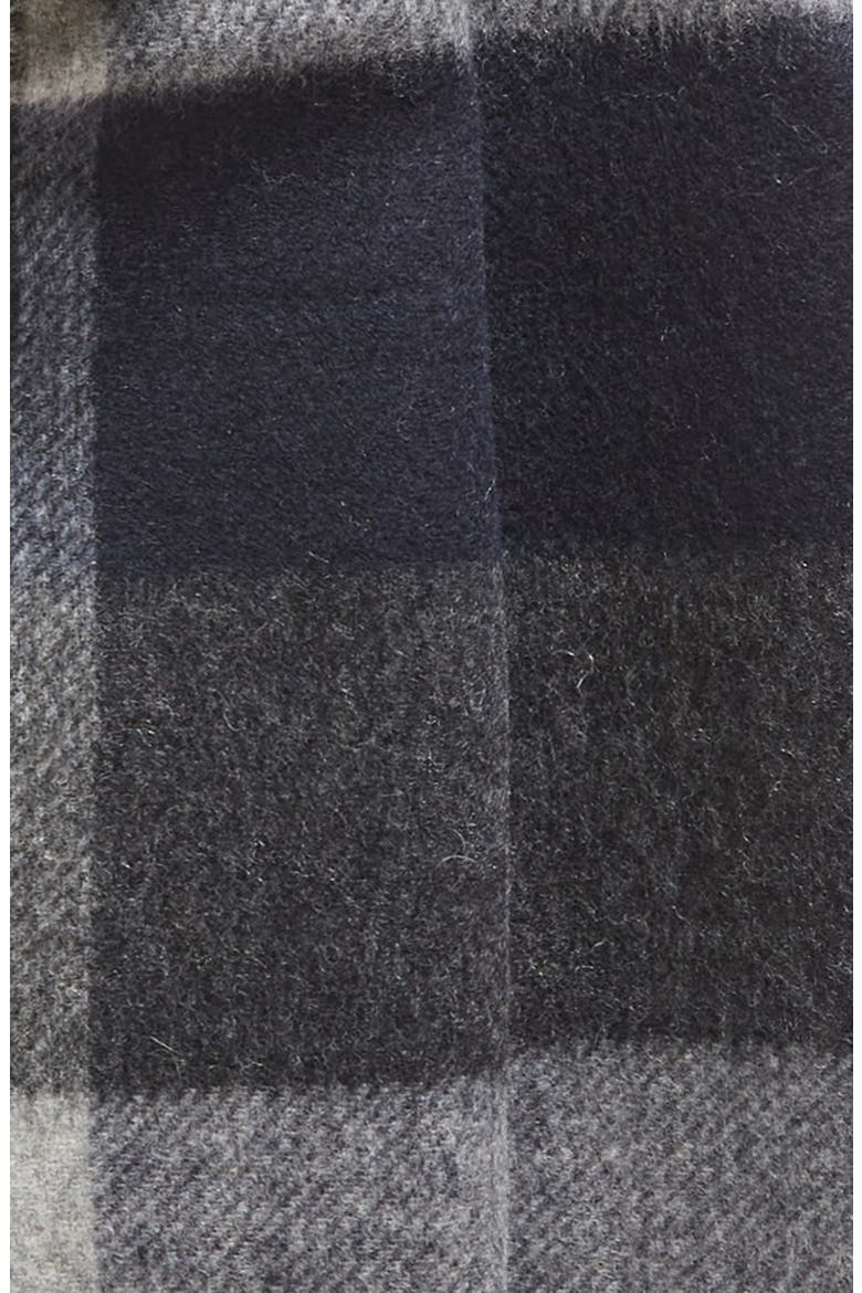 Check Double Face Wool & Cashmere Scarf, Alternate, color, BLACK COASTAL