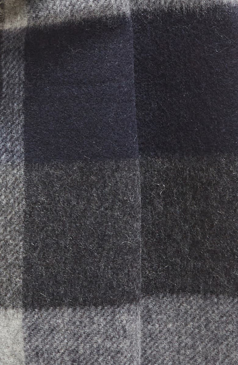 Vince Check Double Face Wool & Cashmere Scarf, Alternate, color, Black Coastal