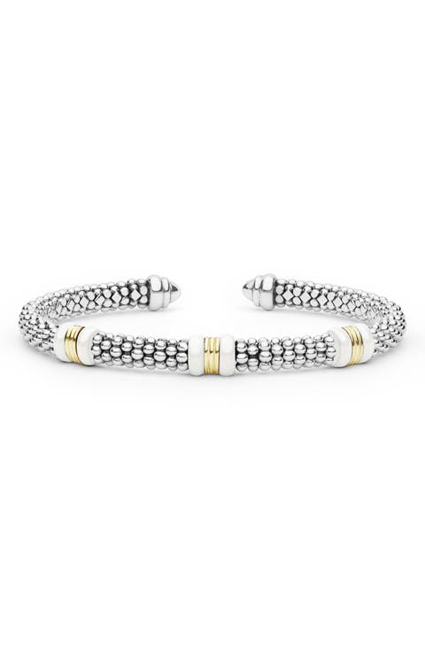 Signature Caviar 18k Gold & Ceramic Cuff