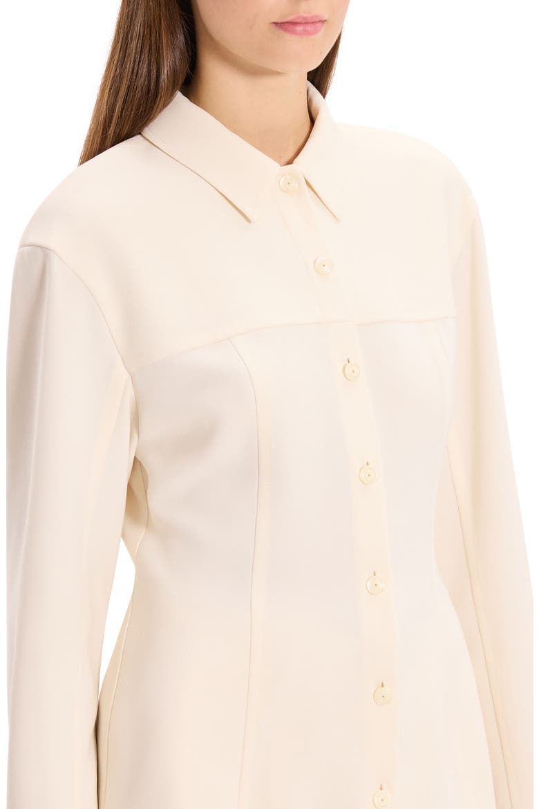 Sculpted Seam Long Sleeve Button-Up Shirt, Alternate, color, RICE
