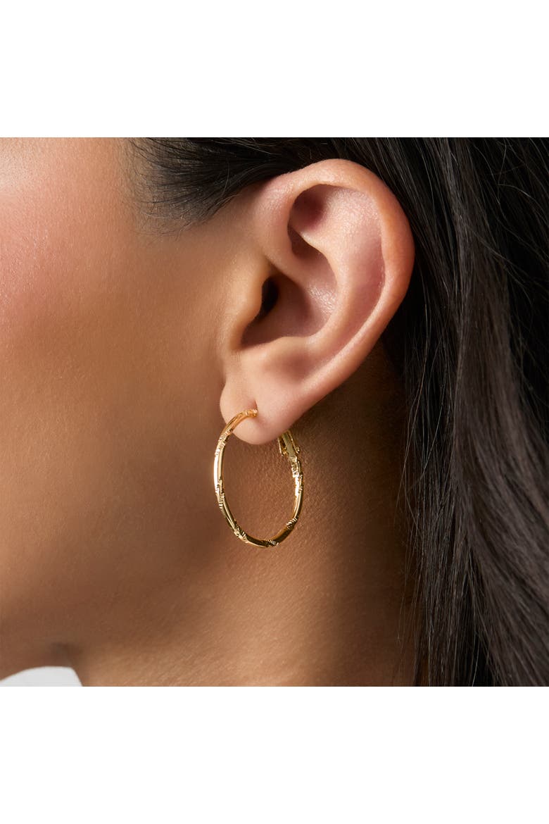 3-Piece Gold-Tone Hoop Earring Set with Butterfly Details, Alternate, color, Gold