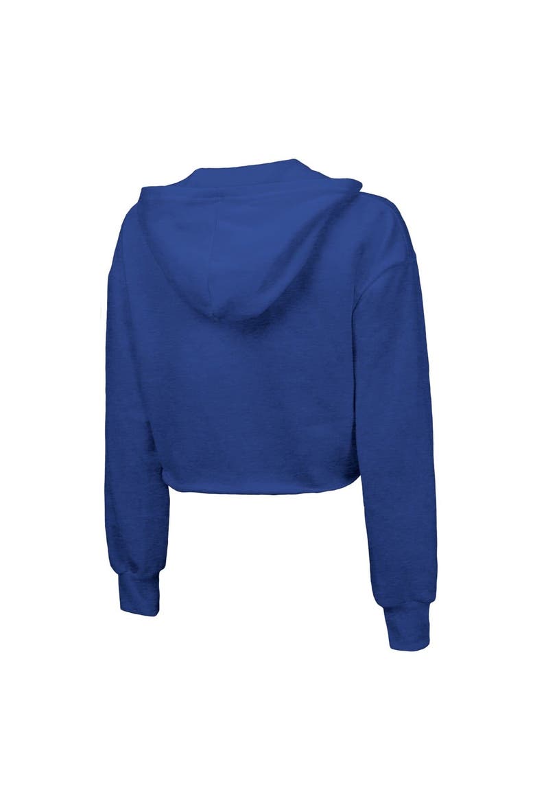 Women's Majestic Threads  Royal New York Knicks Tri-Blend Cropped Pullover Hoodie, Alternate, color, Royal