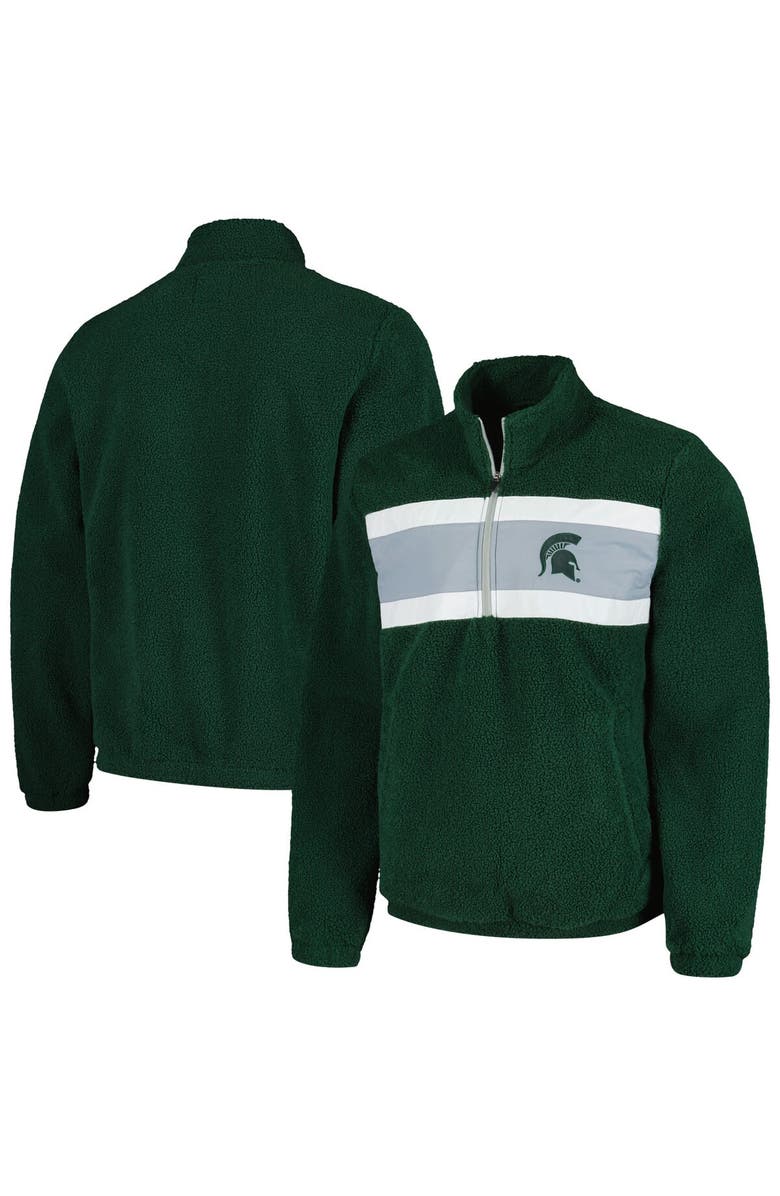 G-III SPORTS BY CARL BANKS Men's G-III Sports by Carl Banks Green Michigan State Spartans Pinch Runner Half-Zip Top, Main, color, Green