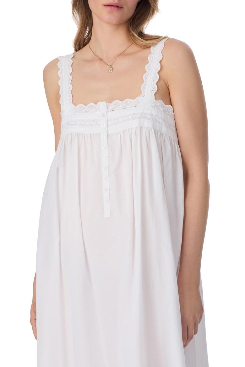 Sleeveless Cotton Lawn Ballet Nightgown, Alternate, color, WHITE