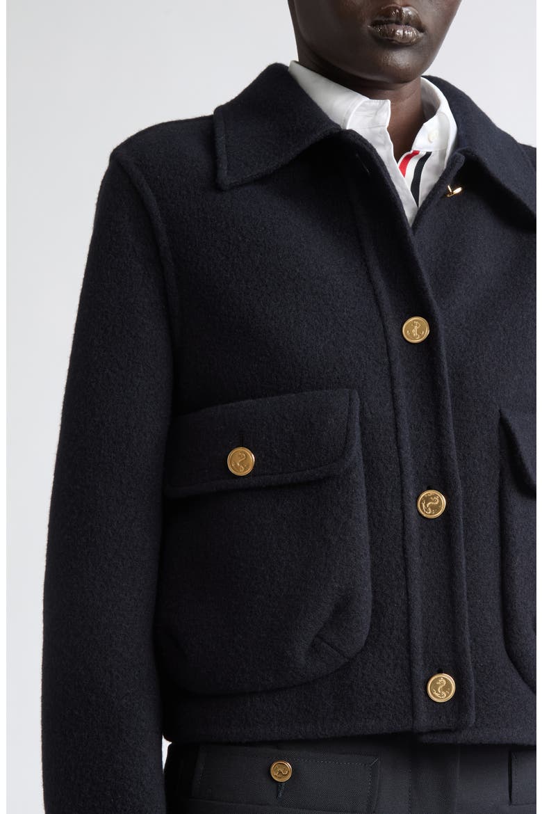 Wool Bell Sleeve Jacket, Alternate, color, NAVY