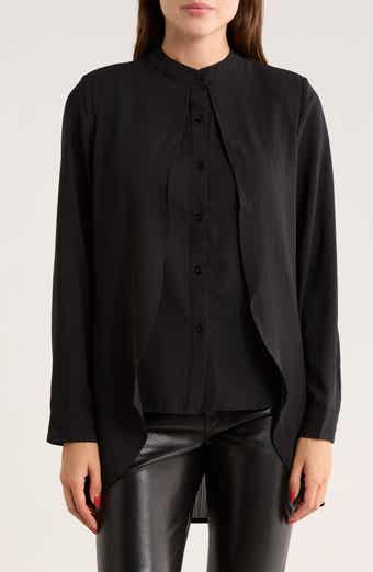 PATRIZIA LUCA Mandarin Collar Button-Up Shirt